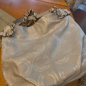 Grey and Silver Coach bag
